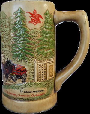 Vtg 1976 Budweiser Champion Clydesdales Horse Holiday Stein EUC